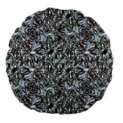 Intricate Textured Ornate Pattern Design Large 18  Premium Flano Round Cushions