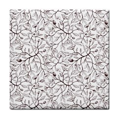 Pencil Flowers Seamless Pattern Tile Coaster