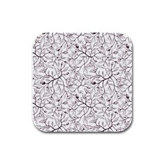 Pencil Flowers Seamless Pattern Rubber Square Coaster (4 Pack)  by SychEva