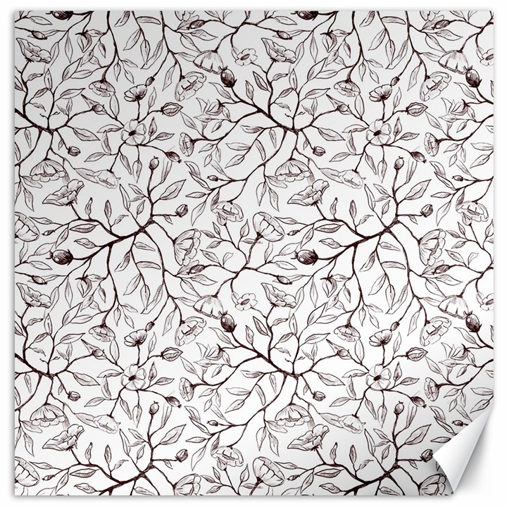 Pencil Flowers Seamless Pattern Canvas 12  x 12 