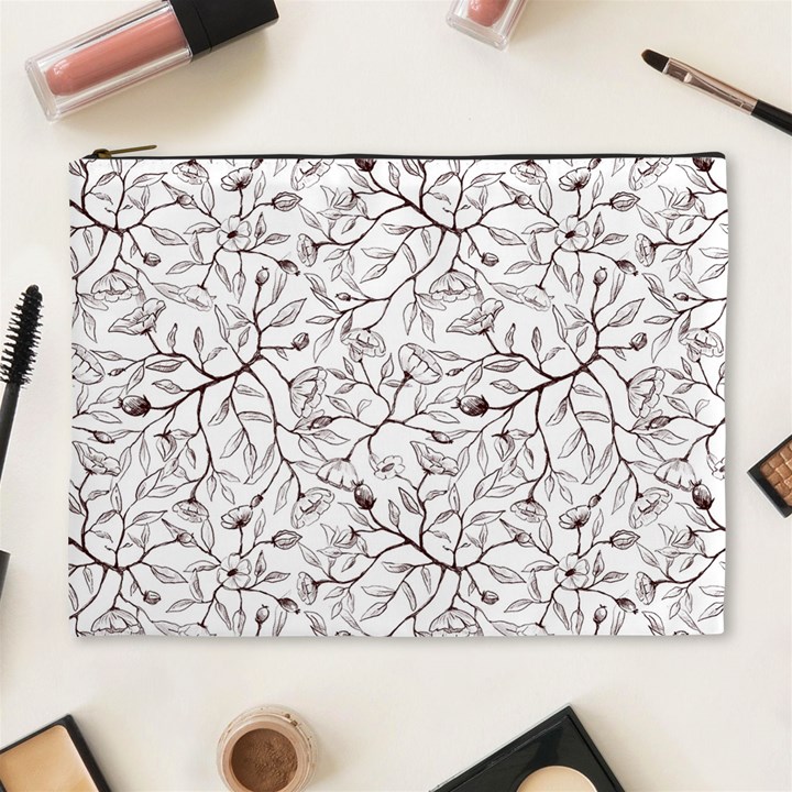 Pencil Flowers Seamless Pattern Cosmetic Bag (XL)