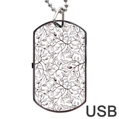 Pencil Flowers Seamless Pattern Dog Tag Usb Flash (one Side) by SychEva