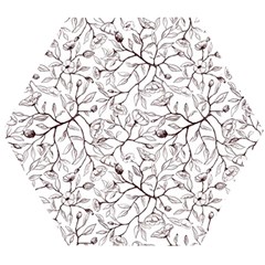 Pencil Flowers Seamless Pattern Wooden Puzzle Hexagon