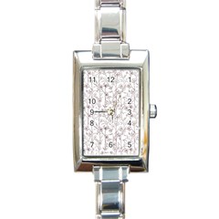 Pencil Flowers Rectangle Italian Charm Watch