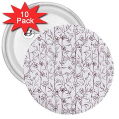 Pencil Flowers 3  Buttons (10 pack) 