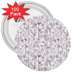 Pencil Flowers 3  Buttons (100 pack) 