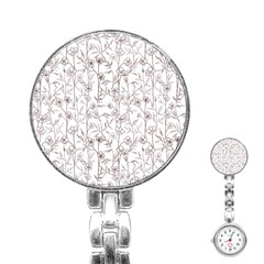 Pencil Flowers Stainless Steel Nurses Watch