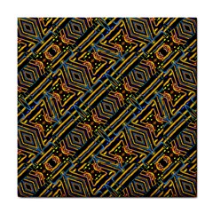 Electric Neon Lines Pattern Design Tile Coaster by dflcprintsclothing