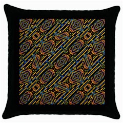 Electric Neon Lines Pattern Design Throw Pillow Case (Black)