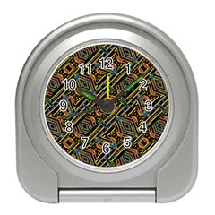 Electric Neon Lines Pattern Design Travel Alarm Clock