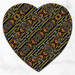 Electric Neon Lines Pattern Design Jigsaw Puzzle (Heart)