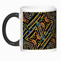 Electric Neon Lines Pattern Design Morph Mugs