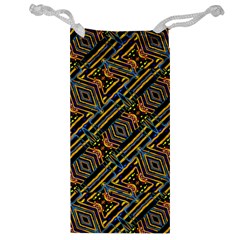 Electric Neon Lines Pattern Design Jewelry Bag by dflcprintsclothing