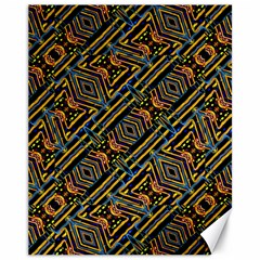 Electric Neon Lines Pattern Design Canvas 11  X 14  by dflcprintsclothing