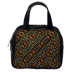 Electric Neon Lines Pattern Design Classic Handbag (One Side)