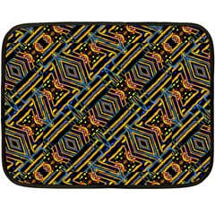 Electric Neon Lines Pattern Design Fleece Blanket (mini) by dflcprintsclothing