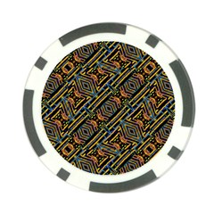 Electric Neon Lines Pattern Design Poker Chip Card Guard (10 pack)