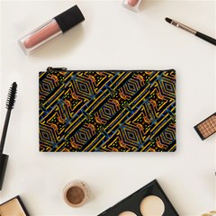 Electric Neon Lines Pattern Design Cosmetic Bag (small) by dflcprintsclothing