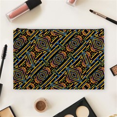 Electric Neon Lines Pattern Design Cosmetic Bag (Large)