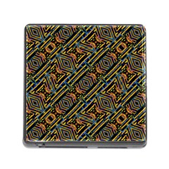 Electric Neon Lines Pattern Design Memory Card Reader (Square 5 Slot)