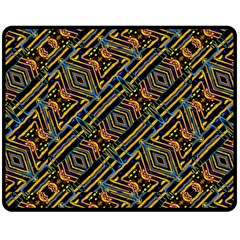 Electric Neon Lines Pattern Design Fleece Blanket (medium) 