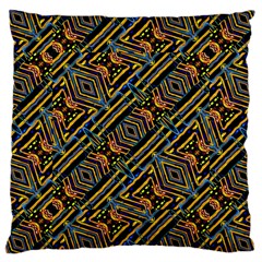 Electric Neon Lines Pattern Design Large Cushion Case (Two Sides)