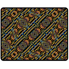 Electric Neon Lines Pattern Design Double Sided Fleece Blanket (medium)  by dflcprintsclothing