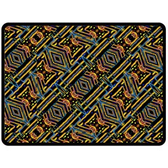 Electric Neon Lines Pattern Design Double Sided Fleece Blanket (large)  by dflcprintsclothing