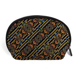 Electric Neon Lines Pattern Design Accessory Pouch (Large)