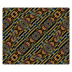 Electric Neon Lines Pattern Design Double Sided Flano Blanket (small) 