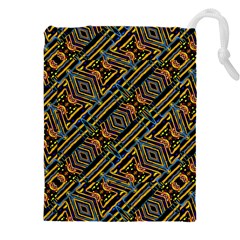 Electric Neon Lines Pattern Design Drawstring Pouch (4xl) by dflcprintsclothing