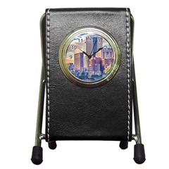 Akihabara Zone Urban Scene Tokyo Japan Pen Holder Desk Clock by dflcprintsclothing