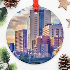 Akihabara Zone Urban Scene Tokyo Japan Round Ornament (two Sides)