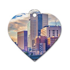 Akihabara Zone Urban Scene Tokyo Japan Dog Tag Heart (one Side) by dflcprintsclothing