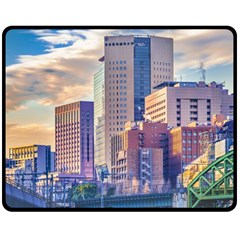 Akihabara Zone Urban Scene Tokyo Japan Fleece Blanket (medium)  by dflcprintsclothing