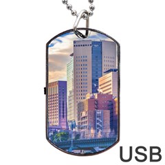 Akihabara Zone Urban Scene Tokyo Japan Dog Tag Usb Flash (two Sides) by dflcprintsclothing