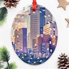 Akihabara Zone Urban Scene Tokyo Japan Ornament (oval Filigree) by dflcprintsclothing