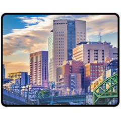 Akihabara Zone Urban Scene Tokyo Japan Double Sided Fleece Blanket (medium)  by dflcprintsclothing