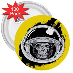 Spacemonkey 3  Buttons (100 Pack)  by goljakoff