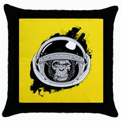 Spacemonkey Throw Pillow Case (black) by goljakoff