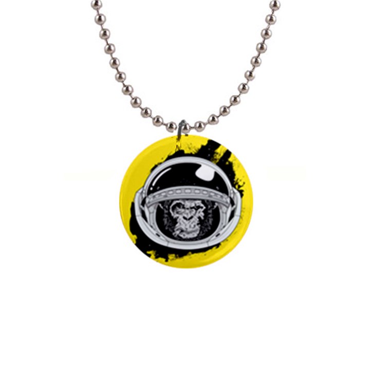 Spacemonkey 1  Button Necklace