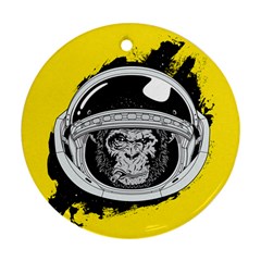 Spacemonkey Round Ornament (two Sides) by goljakoff