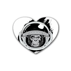 Spacemonkey Heart Coaster (4 Pack)  by goljakoff