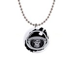 Spacemonkey 1  Button Necklace Front