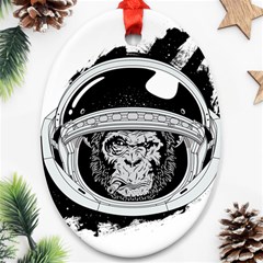 Spacemonkey Oval Ornament (two Sides) by goljakoff