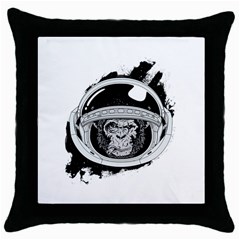 Spacemonkey Throw Pillow Case (black) by goljakoff