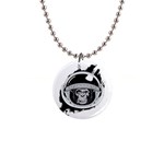 Spacemonkey 1  Button Necklace Front