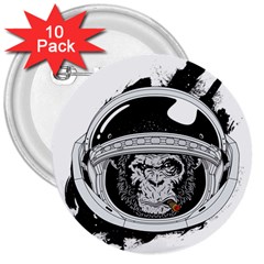 Spacemonkey 3  Buttons (10 Pack)  by goljakoff