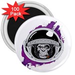 Purple spacemonkey 3  Magnets (100 pack) Front