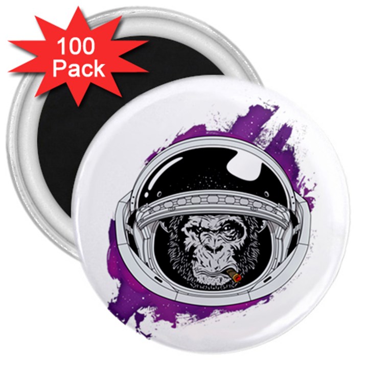 Purple spacemonkey 3  Magnets (100 pack)